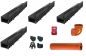 Preview: ACO Hexaline 4er SET Entwässerungsrinne Schlitzaufsatz Kunststoff, 1 Zubehörset, 1 KG-Bogen 110/87 Grad, 1 KG-Rohr 110/1000, 1 Schnurwasserwaage